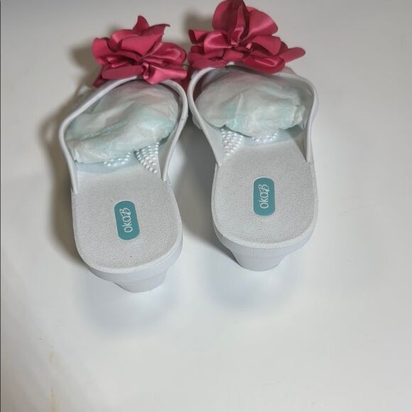 Women's White and Pink Sandals - Picture 5 of 8